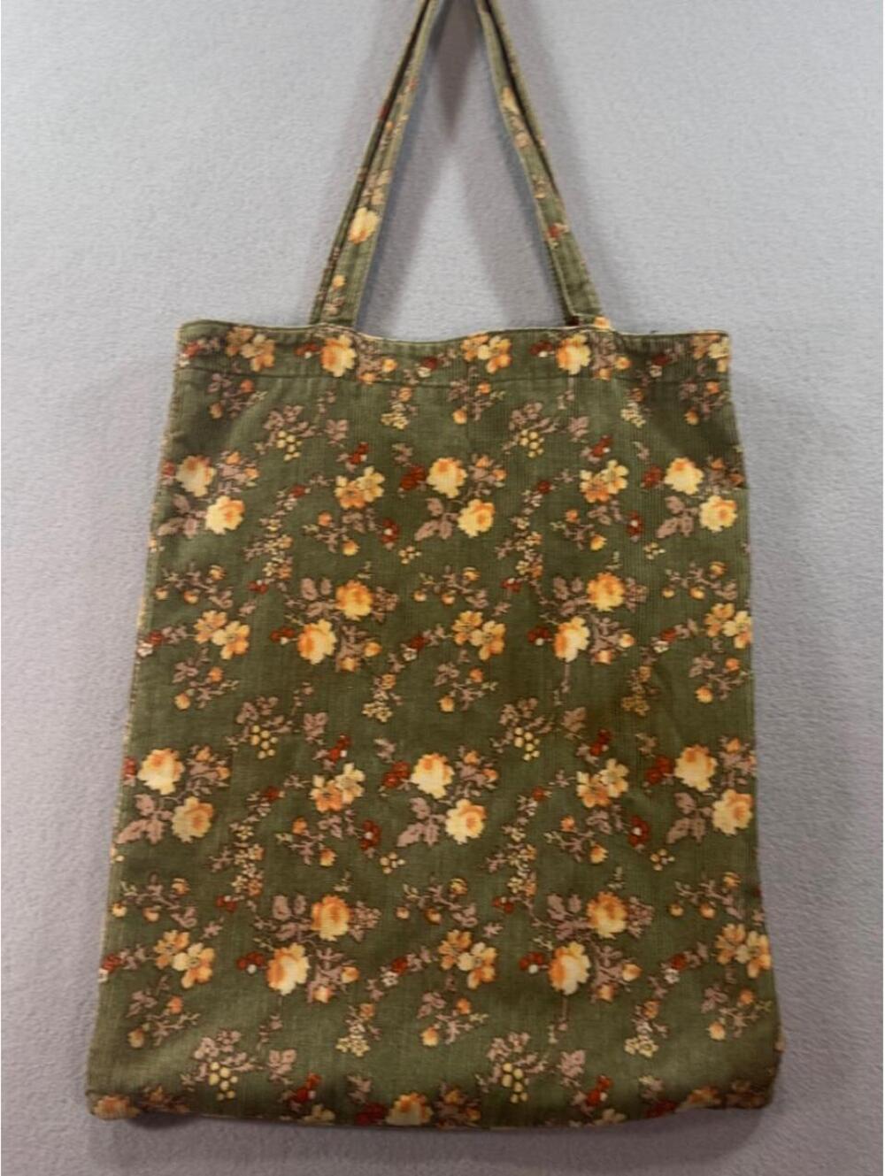Old Navy Floral Corduroy Tote Bag